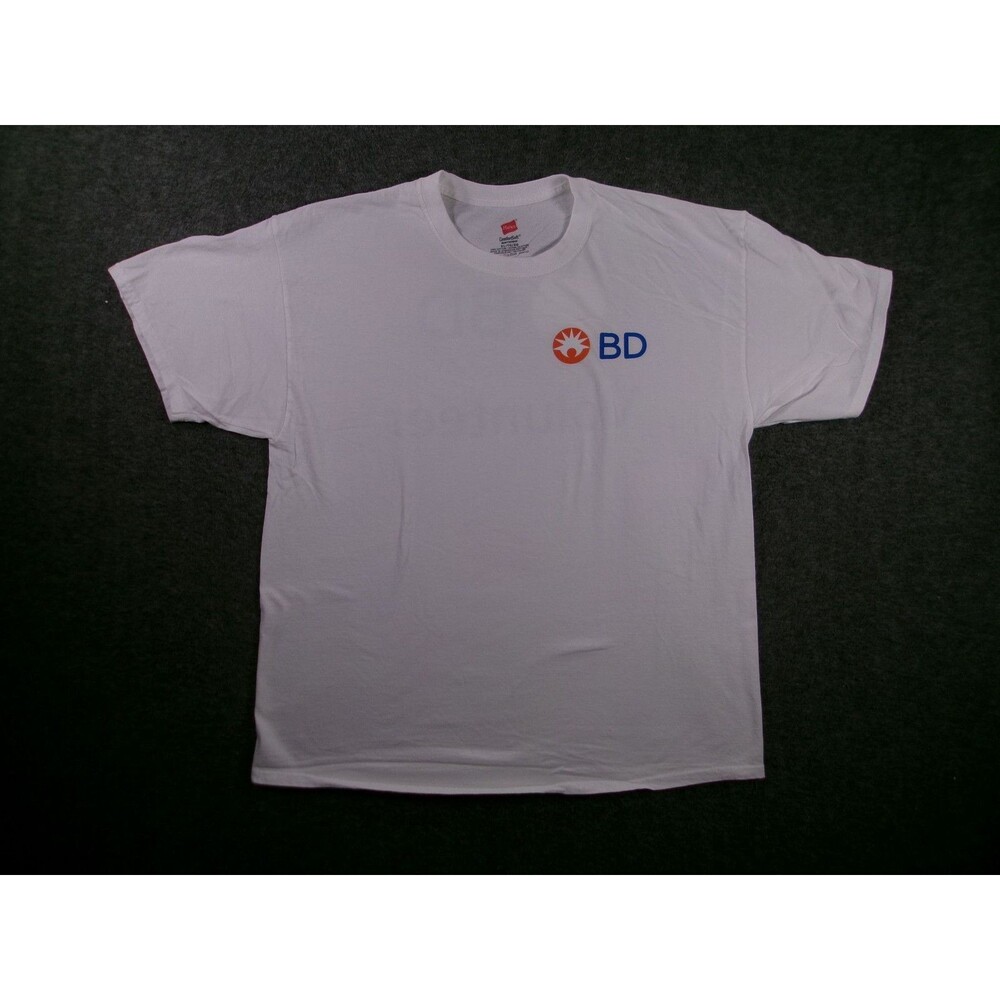 Becton Dickinson Shirt Mens XL White BD Volunteer Logo Short Sleeve Graphic Tee